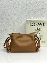 LOEWE | Mini Flamenco Brown clutch in nappa calfskin - 22.5x18x9cm - 5