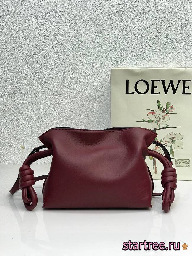 LOEWE | Mini Flamenco Red Wine clutch in nappa calfskin - 22.5x18x9cm - 1