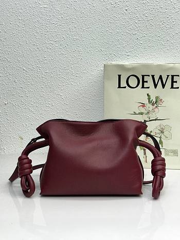 LOEWE | Mini Flamenco Red Wine clutch in nappa calfskin - 22.5x18x9cm