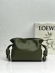 LOEWE | Mini Flamenco Khaki Green clutch in nappa calfskin - 22.5x18x9cm - 1