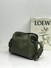 LOEWE | Mini Flamenco Khaki Green clutch in nappa calfskin - 22.5x18x9cm - 3