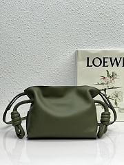 LOEWE | Mini Flamenco Khaki Green clutch in nappa calfskin - 22.5x18x9cm - 2