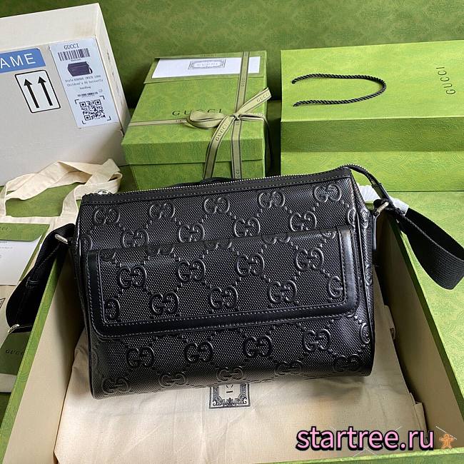 GUCCI | GG embossed messenger black bag - ‎658565 - 29×22×9.5cm - 1