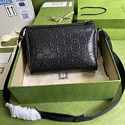 GUCCI | GG embossed messenger black bag - ‎658565 - 29×22×9.5cm - 3