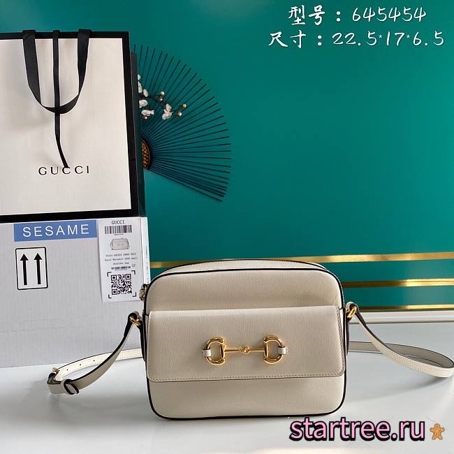 GUCCI | Horsebit 1955 Small Shoulder Bag White - 645454 - 22.5x17x6.5cm - 1