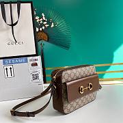 GUCCI | Horsebit 1955 Small Brown Canvas Bag - 645454 - 22.5x17x6.5cm - 3