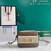 GUCCI | Horsebit 1955 Small White Canvas Bag - 645454 - 22.5x17x6.5cm - 1