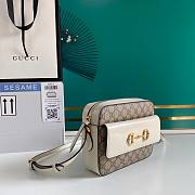 GUCCI | Horsebit 1955 Small White Canvas Bag - 645454 - 22.5x17x6.5cm - 3