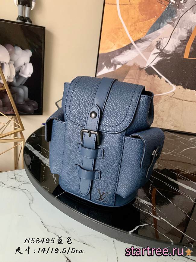 Louis Vuitton | Christopher XS backpack blue - M58493 - 14 x 19.5 x 5 cm - 1