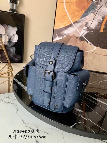 Louis Vuitton | Christopher XS backpack blue - M58493 - 14 x 19.5 x 5 cm