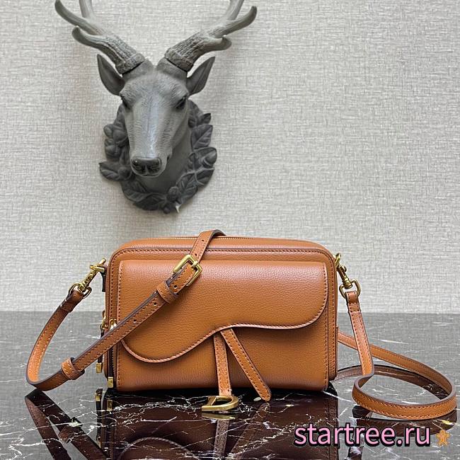 DIOR | Double Saddle Pouch Brown - S5668C - 19 x 10.5 x 5 cm - 1