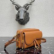 DIOR | Double Saddle Pouch Brown - S5668C - 19 x 10.5 x 5 cm - 5