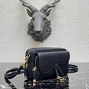 DIOR | Double Saddle Pouch Black - S5668C - 19 x 10.5 x 5 cm - 2