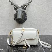 DIOR | Double Saddle Pouch White - S5668C - 19 x 10.5 x 5 cm - 1