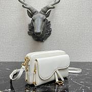 DIOR | Double Saddle Pouch White - S5668C - 19 x 10.5 x 5 cm - 4