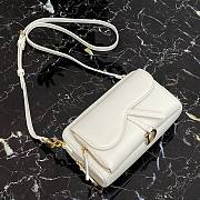 DIOR | Double Saddle Pouch White - S5668C - 19 x 10.5 x 5 cm - 6