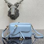 DIOR | Double Saddle Pouch Light BLue - S5668C - 19 x 10.5 x 5 cm - 1