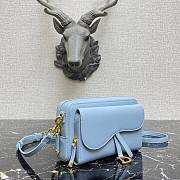 DIOR | Double Saddle Pouch Light BLue - S5668C - 19 x 10.5 x 5 cm - 2