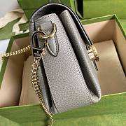 GUCCI | Small Dollar Calfskin Interlocking G Grey - 607720 - 22x15x7cm - 2