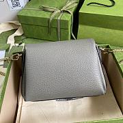 GUCCI | Small Dollar Calfskin Interlocking G Grey - 607720 - 22x15x7cm - 6