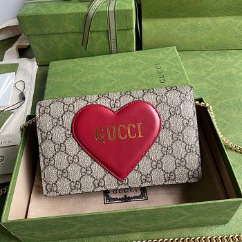 GUCCI | Valentine's day chain card case wallet - 648948 - 20 x 12.5 x 4 cm