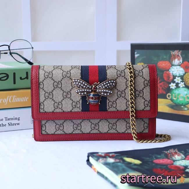 GUCCI | Queen Margaret mini GG bag Red - 476079 - 20x12.5x4cm - 1