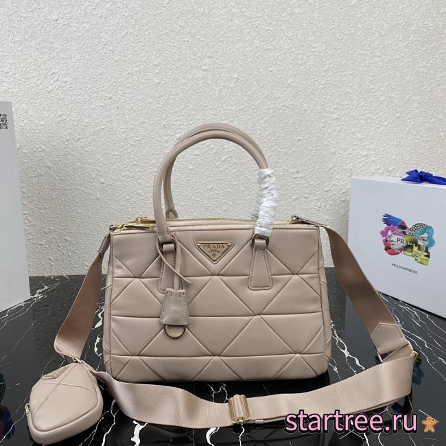 PRADA | System Nappa Patchwork Tote Beige Bag - 1BA863 - 28×20×12cm - 1