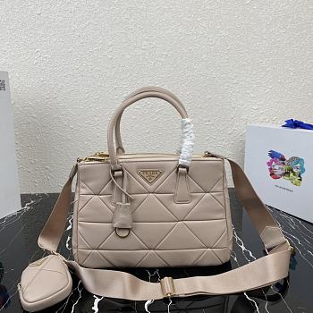 PRADA | System Nappa Patchwork Tote Beige Bag - 1BA863 - 28×20×12cm