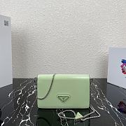 PRADA | Mint Brushed leather shoulder bag - 1BD307 - 19x10.5x3.5cm - 1