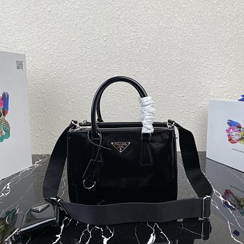 PRADA | Black Galleria brushed leather small bag - 1BA896 - 24x17x11cm