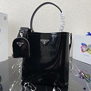 PRADA | Black Panier brushed leather bag - 1BA319 - 22x23x13cm - 5