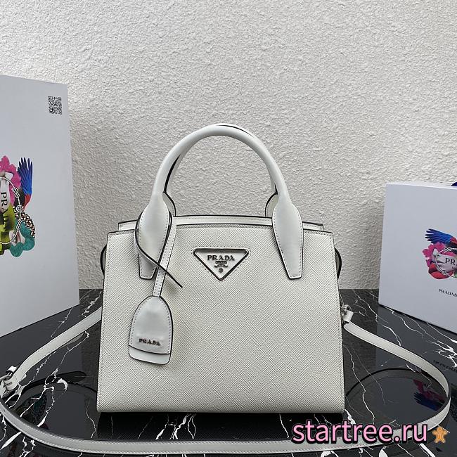 PRADA | Medium White Saffiano leather bag - 1BA297 - 26x20x13.5cm - 1