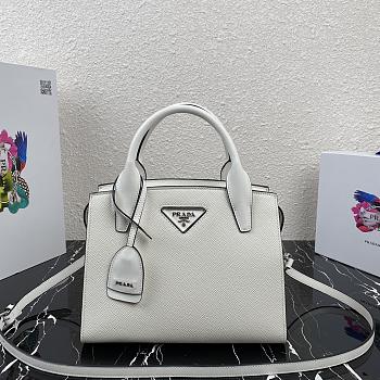 PRADA | Medium White Saffiano leather bag - 1BA297 - 26x20x13.5cm