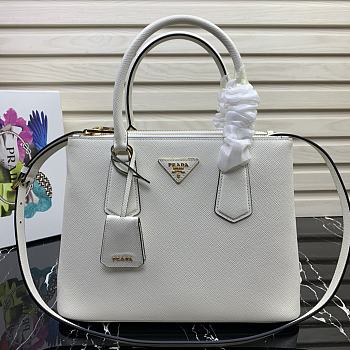 PRADA | White Medium Galleria Saffiano leather bag - 1BA232 - 31×22.5×13.5cm