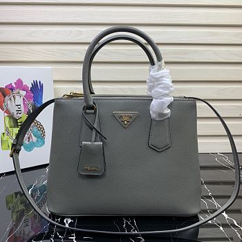 PRADA | Grey Medium Galleria Saffiano leather bag - 1BA232 - 31×22.5×13.5cm