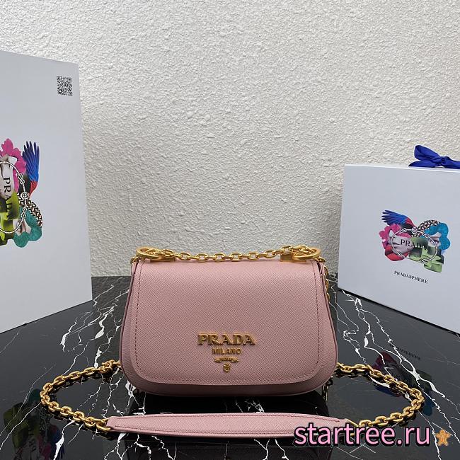 PRADA | Pink Saffiano leather shoulder bag - 1BD275 - 22x14x6.5cm - 1