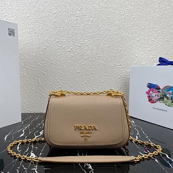 PRADA | Beige Saffiano leather shoulder bag - 1BD275 - 22x14x6.5cm