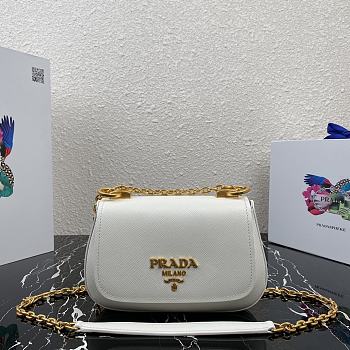 PRADA | White Saffiano leather shoulder bag - 1BD275 - 22x14x6.5cm