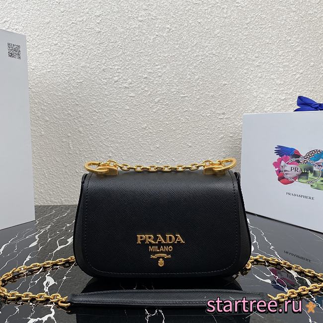 PRADA | Black Saffiano leather shoulder bag - 1BD275 - 22x14x6.5cm - 1