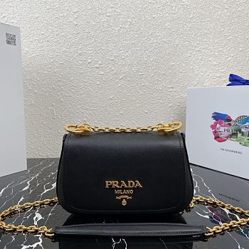 PRADA | Black Saffiano leather shoulder bag - 1BD275 - 22x14x6.5cm