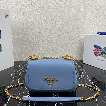 PRADA | Blue Saffiano leather shoulder bag - 1BD275 - 22x14x6.5cm