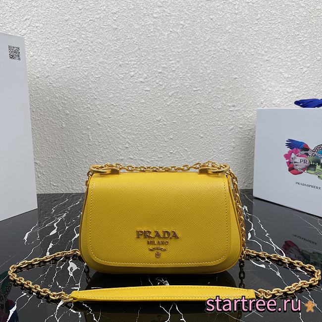 PRADA | Yellow Saffiano leather shoulder bag - 1BD275 - 22x14x6.5cm - 1