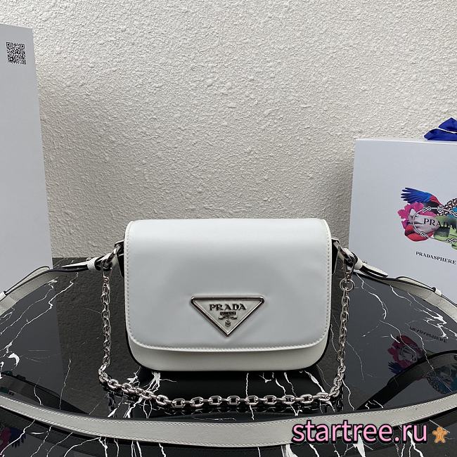 PRADA | White Nylon and leather shoulder bag - 1BD263 - 21x16x6.5cm - 1