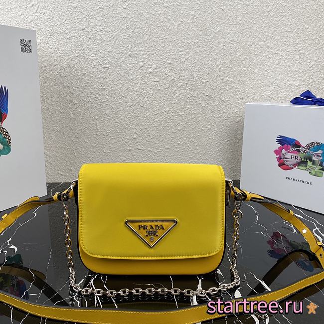 PRADA | Yellow Nylon and leather shoulder bag - 1BD263 - 21x16x6.5cm - 1