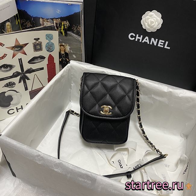 CHANEL | Mini Black Messenger Bag - AS2540 - 17×13×6cm - 1