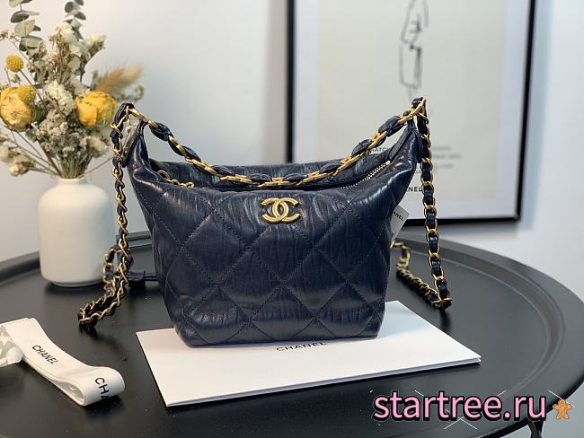 CHANEL | Blue Hobo Bag - AS2480 - 15x12.5x18cm - 1