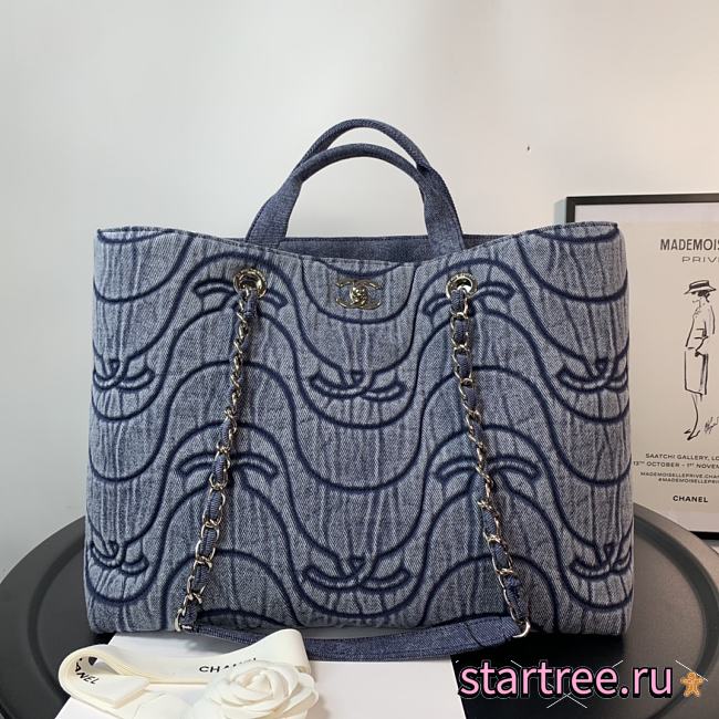 CHANEL | Shopping Denim Bag Blue - AS2366 - 38cm - 1