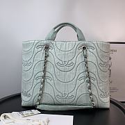 CHANEL | Shopping Denim Bag Mint - AS2366 - 38cm - 3