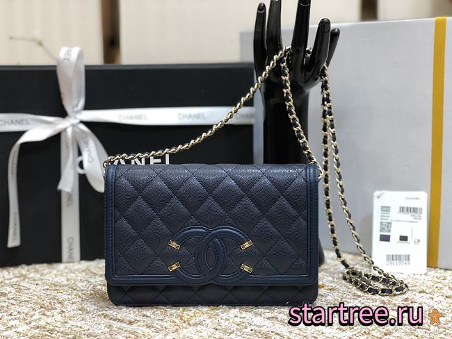 CHANEL | CC Filigree WOC Dark Blue - A84451 - 19.5x12x3.5cm - 1