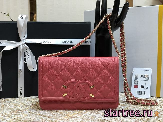 CHANEL | CC Filigree WOC Rose Pink - A84451 - 19.5x12x3.5cm - 1